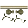 Matoc 25mm Curtain Pole Set - Ball Finials - Antique Brass - 1.5m Photo