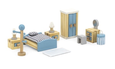 Photo of Viga Doll House Main Bedroom Furniture Play Set