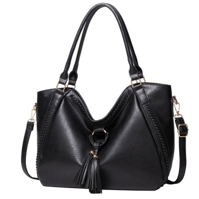 Photo of Women's Stylish Large Capacity Soft PU Leather Messenger Bag - Black