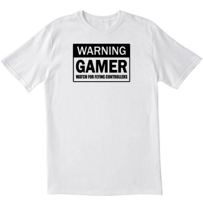 Warning gamer White T shirt
