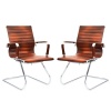 The Office Chair Corp TOCC Brown Ribbed Visitors' Office Chairs - Set of 2 per box Photo