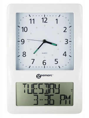 Photo of Geemarc Viso 50 Large Wall Clock with Analog and Programmable Digital Display
