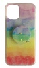 Nexco iPhone 12 Mini Ladies Colourful Rainbow Glitter Case Cover With Pop Socket Photo