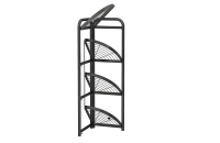 Jack Brown 4 Tier Premium Quality Carbon Steel Foldable Corner Shelf