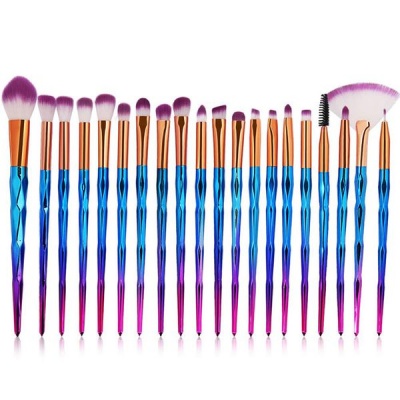 Photo of 20 Piece Facial Make Up Synthetic Brush Set - Gradient Blue & Purple