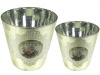 Baytiques - S/2 Antique Silver & Roses Vases 12X10 Photo