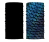 Face-Neck Warmer Bandana Face Shield Black and Blue Scale Set of 2 Photo
