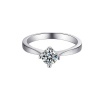 Solitaire 4 Heart Shaped Claws 0.50ct Moissanite Engagement Ring Photo