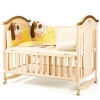 Belecoo Wooden Baby Cot With Cot Bumper Mat