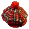 Royal Irish Styled Beret Flat Cap With Bill - Red Photo