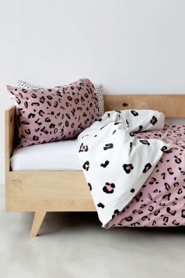 Photo of PHLO Studio - 100% Cotton Pink Leopard Print Duvet Cover Set