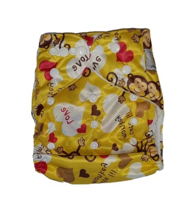 Photo of Naughty Baby Reusable Cloth Pocket Nappies - Yellow Monkey