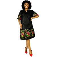 Africa Fashion House Kundai Black Tsonga Shirt Dress