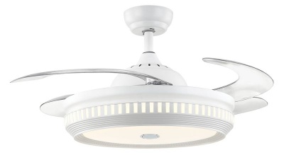 Photo of Bright Star Lighting White Retractable Ceiling Fan with Bluetooth Speaker