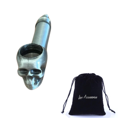 Lux Accessories Titan Skull Pipe Metallic Design