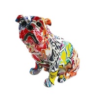 English Bulldog Resin Ornament Graffiti 175x20x14cm