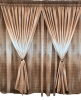 AZAZ ENTERPRISE Brown & White Theme Curtain & Lace 2.5x2.4m Photo