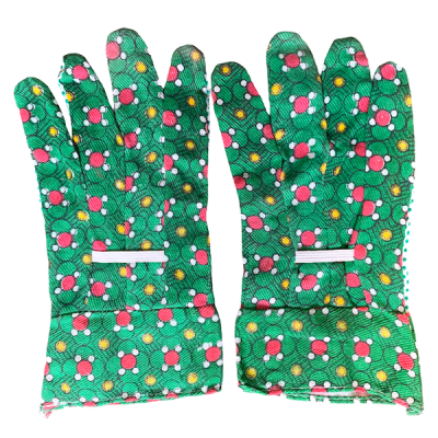 Photo of Grovida Cotton Extra Grip Garden Gloves - Organic Shapes - Green