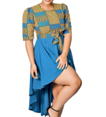 Photo of Extreme Jomet Nobuntu X Blue High Low African print A line dress