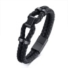 Killerdeals Trendy Double Layer Genuine Leather Woven Cross Bracelet Black Photo