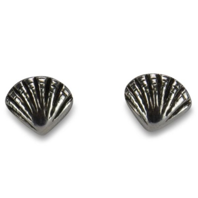 Photo of Trans Continental Marketing - Silver Scallop Shell Stud Earrings