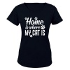 Home is where My Cat is - Ladies - T-Shirt - Black Photo