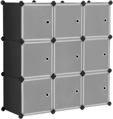 Photo of LASA 9-Cube Plastic Closet Cabinet Bookcase Shelving with Doors