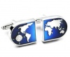OTC Earth Map Style Pair of Cufflinks - Mens Gift Photo