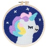 Fox Crafts Toys Unicorn - Punch Needle Embroidery Wool Art DIY Fox Crafts Kit Tapestry Photo
