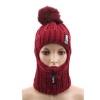 Men Beanies and Scarfs Fur Ball Knitted Warm Neck Style with Zipper Photo