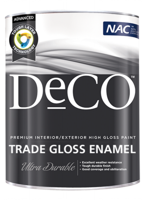 Photo of Deco Trade Gloss Enamel Interior and Exterior Paint White- 1Litre
