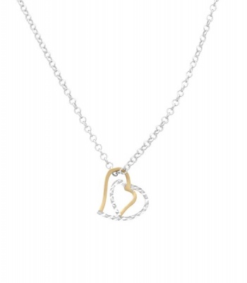 Photo of Art Jewellers - 9ct Two-Tone Gold Heart Pendant with Chain