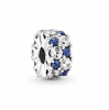 Lucid 925 Silver Clip Charm - Clear & Blue Stellar - For Charm Bracelet Photo