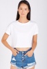 Women's Supré Loose Crop Tee - White Photo