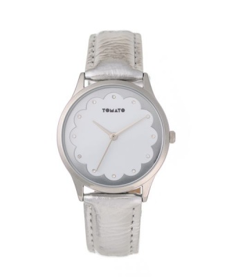 Photo of Tomato Women's White Dial Watch With 35mm Silver Case