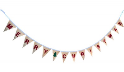 Photo of Merry Christmas Bunting Hessian/burlap red felt letters