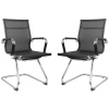 The Office Chair Corp TOCC Set of 2 Black Netting Visitots' Office Chair with Back Hanger Bar Photo