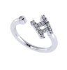 9ct White Gold Gemini Star Sign Ring Photo