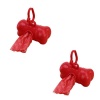 2 x Dog Poop Poo Plastic Bags Set for Pet Walking - Red - Bone Shape Holder Photo