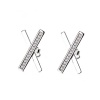 Embellished -Studded 925 Sterling Silver Zirconia X Earrings Photo