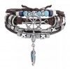 SilverCity Multi Layer Leather Vintage Rustic Ships Healm Bracelet Photo