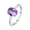 Amethyst Solitaire Ring - Oval Cut Photo