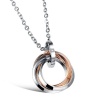 Modern Rose Gold Interlocking Circles Men’s Necklace Photo