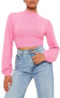 I Saw it First Ladies Pink Recycled Knit Blend Tie Back Jumper