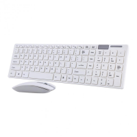 Ultra thin White Wireless Keyboard Mouse K 06