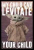 Star Wars The Mandalorian Yoda Levitate Poster with Black Frame Photo