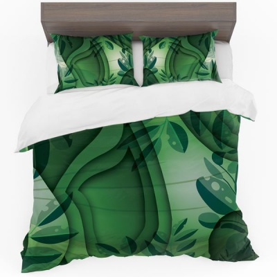 Photo of Print with Passion Abstract Green Duvet Cover Set
