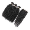 Kinky Curl 10 inches x3 Brazilian Weaves and Closure Photo
