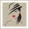 Cross stitch kit- Lady with Red Earing Photo