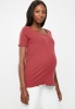 Women's Cotton On Maternity Lettuce Short Sleeve Top - Dark Garnet Photo
